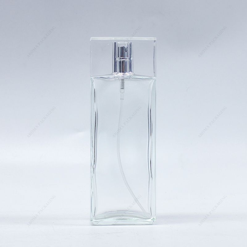 Clear Glass Perfume Bottle With Lid